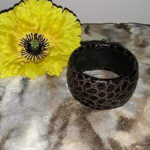 Chocolate Chunky Embossed Print (Bangle) Bracelet